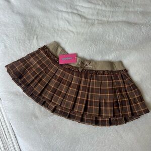 Edikted Alexi Pleated Plaid Micro Mini Skirt